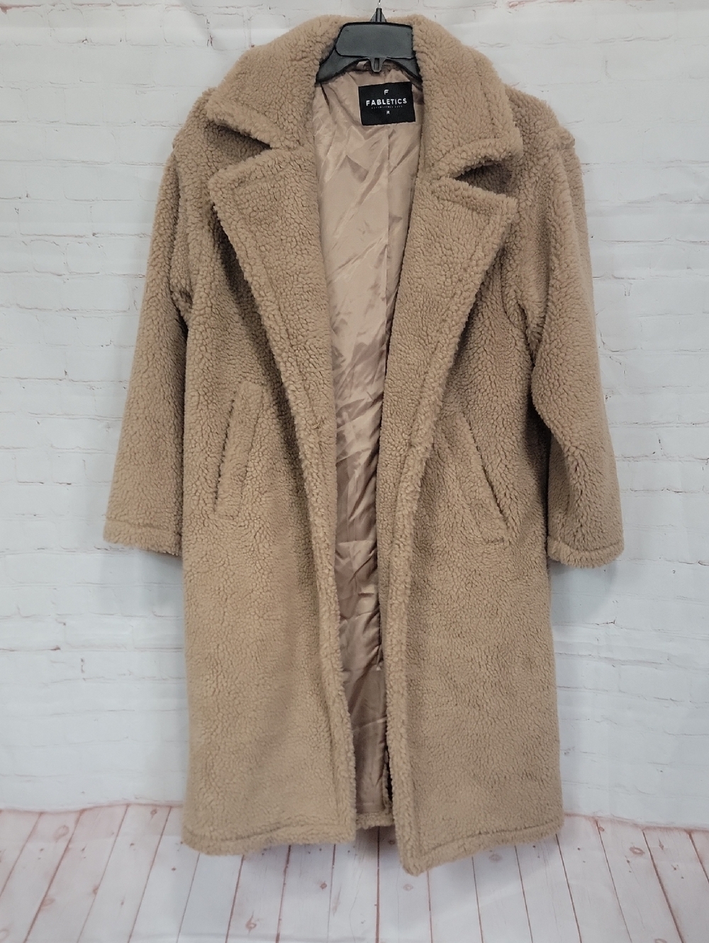 Fabletics Taupe Teddy Longline Coat